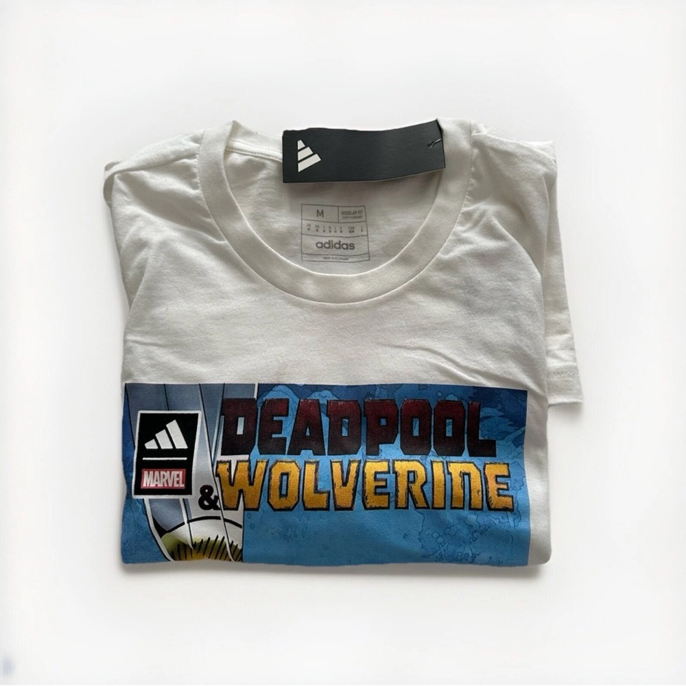 adidas White Deadpool & Wolverine Graphic Tee